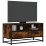 Mueble TV metal y madera ingeniería roble humo 80x34,5x40 cm by , TV Furniture - Ref: Foro24-848811, Price: 91,19 €, Discount: %