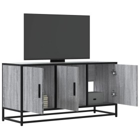 Mueble TV madera ingeniería y metal gris Sonoma