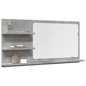 Espejo mueble baño madera ingeniería gris hormigón 90x11x45 cm de , Tocadores de baño - Ref: Foro24-856260, Precio: 48,36 €, ...