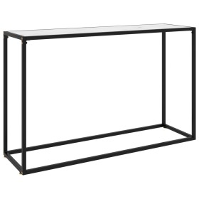 Tempered glass white console table 120x35x75 cm by vidaXL, Side tables - Ref: Foro24-322817, Price: 64,71 €, Discount: %