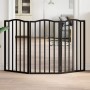 Puerta para perros plegable 3 paneles madera álamo negra 150 cm by , Dog kennels and fences - Ref: Foro24-352222, Price: 47,8...