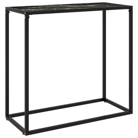 Black tempered glass console table 80x35x75 cm by vidaXL, Side tables - Ref: Foro24-322810, Price: 51,05 €, Discount: %