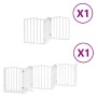 Puerta para perros plegable 9 paneles madera álamo blanca 450cm by , Dog kennels and fences - Ref: Foro24-3155591, Price: 101...