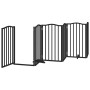 Puerta de perros plegable 12 paneles madera álamo negra 600 cm by , Dog kennels and fences - Ref: Foro24-3155601, Price: 172,...