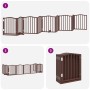 Puerta de perros plegable 9 paneles madera álamo marrón 450 cm by , Dog kennels and fences - Ref: Foro24-3155603, Price: 99,5...