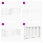 Puerta de perros plegable 4 paneles madera abeto blanco 320 cm by , Dog kennels and fences - Ref: Foro24-352281, Price: 68,96...