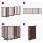 Puerta de perros plegable 6 paneles madera abeto marrón 300 cm by , Dog kennels and fences - Ref: Foro24-352295, Price: 89,31...