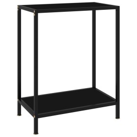 Console table black tempered glass 60x35x75 cm by vidaXL, Side tables - Ref: Foro24-322828, Price: 57,83 €, Discount: %