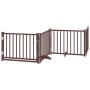 Puerta de perros plegable 4 paneles madera abeto marrón 320 cm by , Dog kennels and fences - Ref: Foro24-352297, Price: 67,55...