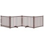 Puerta de perros plegable 4 paneles madera abeto marrón 320 cm by , Dog kennels and fences - Ref: Foro24-352297, Price: 67,55...