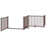 Puerta de perros plegable 4 paneles madera abeto marrón 320 cm by , Dog kennels and fences - Ref: Foro24-352297, Price: 67,55...