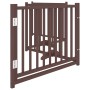 Puerta de perros plegable 4 paneles madera abeto marrón 320 cm by , Dog kennels and fences - Ref: Foro24-352297, Price: 67,55...