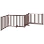 Puerta de perros plegable 4 paneles madera abeto marrón 320 cm by , Dog kennels and fences - Ref: Foro24-352297, Price: 67,55...