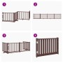 Puerta de perros plegable 4 paneles madera abeto marrón 320 cm by , Dog kennels and fences - Ref: Foro24-352297, Price: 67,55...