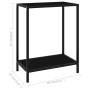 Console table black tempered glass 60x35x75 cm by vidaXL, Side tables - Ref: Foro24-322828, Price: 57,74 €, Discount: %