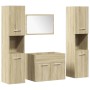 Juego de muebles de baño 4 pzas contrachapada roble Sonoma de , Muebles de baño - Ref: Foro24-3324999, Precio: 162,72 €, Desc...