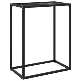 Black tempered glass console table 60x35x75 cm by vidaXL, Side tables - Ref: Foro24-322806, Price: 52,72 €, Discount: %