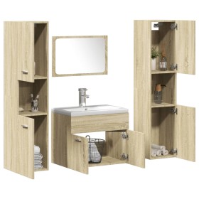 Juego de muebles de baño 5 pzas madera ingeniería roble Sonoma by , Bathroom furniture - Ref: Foro24-3325011, Price: 272,93 €...