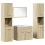 Juego de muebles de baño 5 pzas madera ingeniería roble Sonoma de , Muebles de baño - Ref: Foro24-3325011, Precio: 272,93 €, ...