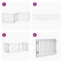 Puerta para perros plegable 4 paneles madera álamo blanca 320cm by , Dog kennels and fences - Ref: Foro24-352185, Price: 69,4...