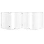 Puerta para perros plegable 4 paneles madera álamo blanca 320cm by , Dog kennels and fences - Ref: Foro24-352187, Price: 89,0...