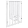 Puerta para perros plegable 4 paneles madera álamo blanca 320cm by , Dog kennels and fences - Ref: Foro24-352187, Price: 89,0...