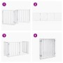 Puerta para perros plegable 4 paneles madera álamo blanca 320cm by , Dog kennels and fences - Ref: Foro24-352187, Price: 89,0...