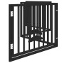 Puerta para perros plegable 4 paneles madera álamo negra 320 cm by , Dog kennels and fences - Ref: Foro24-352193, Price: 68,9...