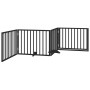 Puerta para perros plegable 4 paneles madera álamo negra 320 cm by , Dog kennels and fences - Ref: Foro24-352193, Price: 68,9...