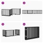 Puerta para perros plegable 4 paneles madera álamo negra 320 cm by , Dog kennels and fences - Ref: Foro24-352193, Price: 68,9...