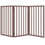 Puerta para perros plegable 3 paneles madera álamo marrón 150cm by , Dog kennels and fences - Ref: Foro24-352198, Price: 45,6...