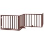 Puerta para perros plegable 4 paneles madera álamo marrón 320cm by , Dog kennels and fences - Ref: Foro24-352201, Price: 67,5...