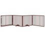 Puerta para perros plegable 4 paneles madera álamo marrón 320cm by , Dog kennels and fences - Ref: Foro24-352201, Price: 67,5...