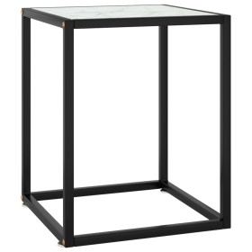 Black coffee table with white marble glass 40x40x50 cm by vidaXL, Coffee table - Ref: Foro24-322909, Price: 38,99 €, Discount: %