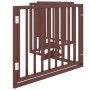 Puerta para perros plegable 4 paneles madera álamo marrón 320cm by , Dog kennels and fences - Ref: Foro24-352201, Price: 67,5...