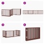 Puerta para perros plegable 4 paneles madera álamo marrón 320cm by , Dog kennels and fences - Ref: Foro24-352201, Price: 67,5...