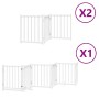 Puerta de perros plegable 12 paneles madera álamo blanca 600 cm by , Dog kennels and fences - Ref: Foro24-3155704, Price: 126...