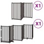 Puerta para perros plegable 9 paneles madera álamo negra 450 cm by , Dog kennels and fences - Ref: Foro24-3155712, Price: 129...