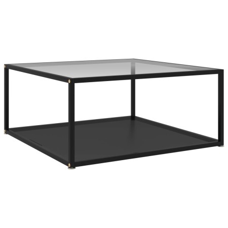 Transparenter und schwarzer Couchtisch aus gehärtetem Glas, 80 x 80 x 35 cm von vidaXL, Couchtisch - Ref: Foro24-322896, Prei...