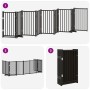 Puerta para perros plegable 9 paneles madera álamo negra 450 cm by , Dog kennels and fences - Ref: Foro24-3155712, Price: 129...