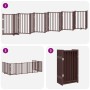 Puerta de perros plegable 12 paneles madera álamo marrón 600 cm by , Dog kennels and fences - Ref: Foro24-3155719, Price: 164...