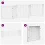 Puerta de perros plegable 6 paneles madera álamo blanca 480 cm by , Dog kennels and fences - Ref: Foro24-3155733, Price: 123,...