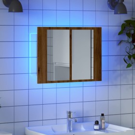 Armario con espejo y LED madera roble artisan 60x12x45 cm de , Tocadores de baño - Ref: Foro24-856283, Precio: 60,14 €, Descu...