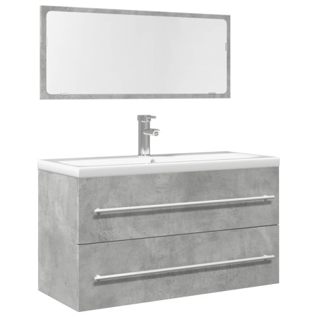 Set muebles de baño 2 piezas madera contrachapada gris hormigón | Foro24|Onlineshop| Casa, Jardín y Más Foro24.es