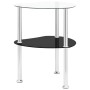 Side table 2 levels transparent and black glass 38x38x50 cm by vidaXL, Side tables - Ref: Foro24-322786, Price: 32,61 €, Disc...