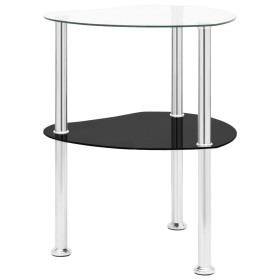 Side table 2 levels transparent and black glass 38x38x50 cm by vidaXL, Side tables - Ref: Foro24-322786, Price: 32,63 €, Disc...