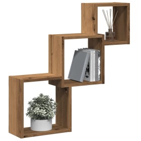 Estante cubos pared madera ingeniería roble artisan 68x15x68 cm by , Shelves and shelves - Ref: Foro24-855815, Price: 34,38 €...