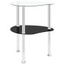 Side table 2 levels transparent and black glass 38x38x50 cm by vidaXL, Side tables - Ref: Foro24-322786, Price: 32,61 €, Disc...