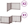 Puerta de perros plegable 8 paneles madera álamo marrón 640 cm by , Dog kennels and fences - Ref: Foro24-3155746, Price: 121,...