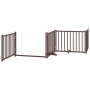 Puerta de perros plegable 8 paneles madera álamo marrón 640 cm by , Dog kennels and fences - Ref: Foro24-3155746, Price: 121,...